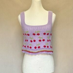 Small Zara knitted purple top